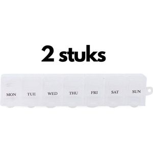 2x Pillendoos 7 Dagen Wit 7 vakjes - Doos voor Medicijnen - Pillen Planner - Medicijnhouder - Pillendoos Week