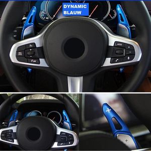 Blue Aluminium Flippers DCT Paddle Shifters Geschikt Voor Passend Voor Bmw 3 serie G20 G21 318d 320d 320dX 320i 330d 330i 330iX M340iX M Pack Xdrive Performance Touring