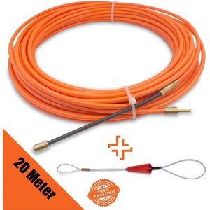 EMTRI professionele trekveer 20 meter 4 mm nylon - gratis kabelbevestiger - kabeltrekker - netwerkkabel - elektra - kabels