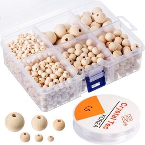 Laziza's Kralen Set - Houten Kralen - DIY (Do It Yourself) - 1105 Stuks verschillende formaten - Kunst en Ambacht - Zelf Sieraden Maken - Kinderen, Meisjes & Volwassenen Pakket