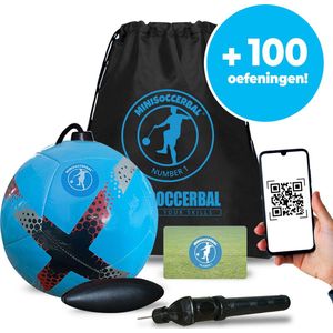 Minisoccerbal bal aan touw - Voetbaltrainer - Sense bal - met pomp - Skill Ball - Blauw