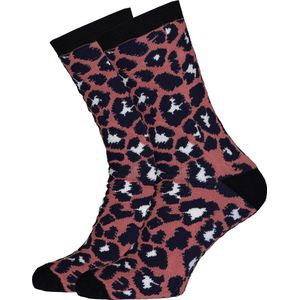 Homepads - Huissokken - Donkerroze - Panter - Met Anti-slip