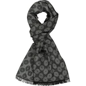 Michaelis  heren sjaal, zwart met grijs dessin -  Maat: One size