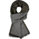 Michaelis heren sjaal - olijfgroen met grijs - Maat: One size