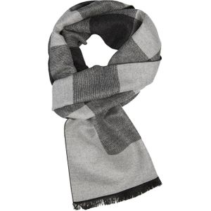 Michaelis  heren sjaal, grijs geblokt -  Maat: One size