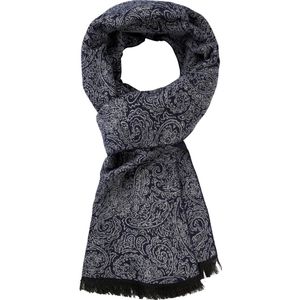 Michaelis Heren Sjaal - Blauw met Grijs Paisley Dessin - Maat: One Size