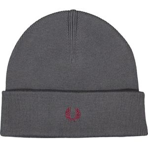 Fred Perry merino wol beanie muts - antraciet - Maat: One size