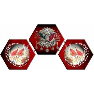 Canvas Paintings - Ottoman Coat of Arms and Conquest Themed Canvas Painting (Osmanlı Arması Ve Fetih Temalı Kanvas Tablo)
