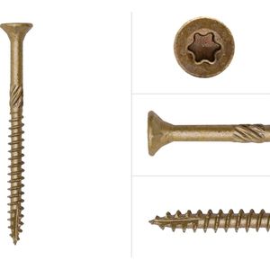 Wovar Spaanplaatschroeven AR|coating 4.5 x 60 mm Deeldraad Torx 25 | Doos 200 Stuks