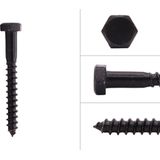 Wovar - Houtdraadbout - Zwart - M8 - 1 stuk