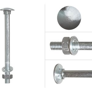 Slotbout Verzinkt m8 x 100 mm met moer - Doos 100 stuks