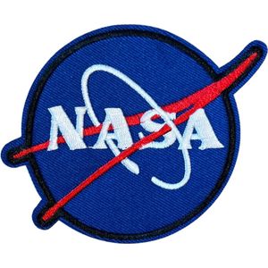 Nasa Embleem Strijk Patch Rond 10.3 cm / 8 cm / Blauw Wit Rood