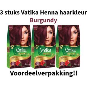 Dabur Vatika Henna Haarverf - Haarverf - Haarkleur - Burgundy - 3 stuks
