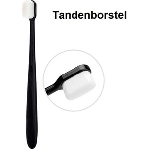 Ultra-fijne tandenborstel - Super zachte tandenborstel voor diepere reiniging - Tandenborstel met 10.000 haren - Heerlijk zacht, een massage voor je tanden - zwart