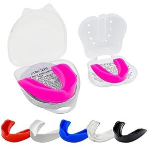 Mondbeschermer Gum Shield - Mondbeschermers voor volwassenen senioren junior kinderen jeugd geweldig voor school gevechten sport rugby voetbal hockey Muay Thai MMA boksen vechtsporten basketbal met koffer (leeftijd 8+roze)