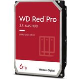 Western Digital WD Red Pro NAS Harde Schijf 6 TB (NASware-firmware Voor Compatibiliteit, 3,5 Inch, 7200 RPM, SATA 6 Gb/s, CMR, Werkbelasting 180 TB/jaar)