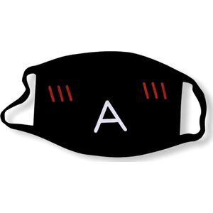 Bazzzy - Premium Mondkapje A gezichtje - Wasbaar - Katoen - Zwart met print