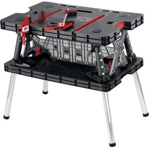 Keter Opvouwbare Werktafel - met 2 lijmklemmen - 91x55,5x75,5cm - Zwart