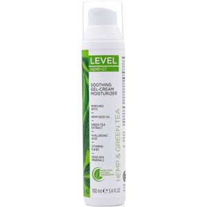 Level - Dead Sea Minerals Hemp & Green Tea - Soothing Gel Cream Moisturizer 100 ml (Dode Zee Mineralen Hennep & Groene Thee - Kalmerende Vocht Inbrengende Gel Crème)