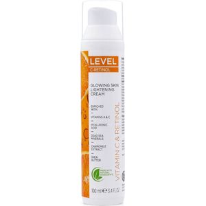 Level - Dead Sea Minerals Vitamin C & Retinol - Glowing Skin Lightening Cream 100 ml (Dode Zeezout Mineralen Vitamine C & Retinol - Stralende Huidverlichtende Crème)