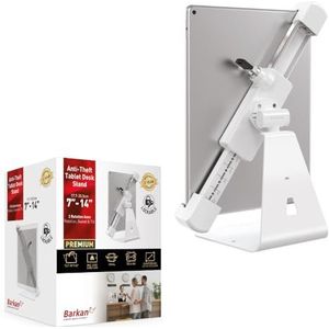 Barkan Tablethouder voor 7-14 inch apparaten, vaste, 360 graden draaibaar, voor iPad, Samsung Tab, Fire HD en meer, muurbeugel Fixed Tablet Wall Mount White