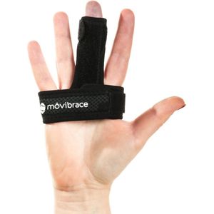 Mövibrace - Triggerfinger spalk / Vingerbrace triggerfinger / Vingerspalk - Links & rechts - Unisex - Zwart - One size