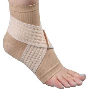 Mövibrace - Enkelbrace / Enkelbandage - Met extra fixatie - Past links en rechts - Unisex - Beige - Maat XL
