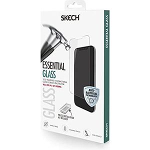 Skech Essential displaybeschermer van gehard glas, compatibel met Apple iPhone 13 Pro Max, antibacterieel oppervlak, hardheidsgraad 9H, onbreekbaar, anti-vingerafdruk, afgeronde randen]