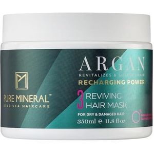 Pure Mineral - Intensief Argan Haarmasker - Reparatie en Glans voor Droog Haar - Voedend met Vitamine E - Zonder sulfaten, parabenen, petrolaten - 350ml