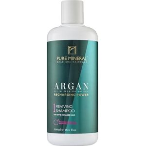 Pure Mineral – voedende arganshampoo – herstelt en glanst beschadigd en droog haar – verrijkt met vitamine E – zonder sulfaten, parabenen, petrolaten – 500 ml