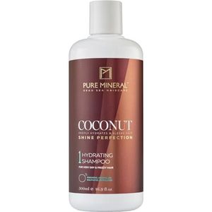 Pure Mineral Voedende shampoo met kokosolie, versterkt en laat droog haar glanzen, vitaminen en mineralen, zonder sulfaten, parabenen, petrolaten, 500 ml