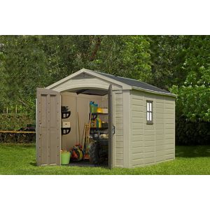 Keter Factor 8x11 Tuinhuis - 256,5x243x331,5cm – Taupe/Beige