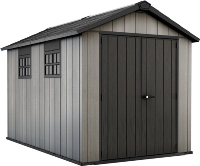 Keter - Oakland 7511 Gartenhaus - 230x350x242cm - Ziegeldach mit Stahlverstärkung - Anthrazit - duotech Kollektion - natürliches Aussehen