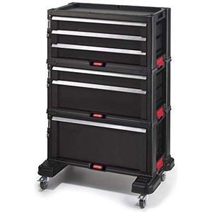 Werkplaatswagen met 6 laden zwart