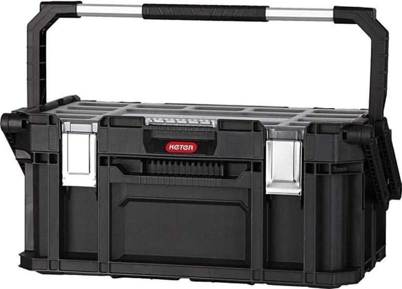 Keter Connect Cantilever Toolbox Gereedschapskoffer - 26L - 56,5x31,7x25,1cm - Zwart