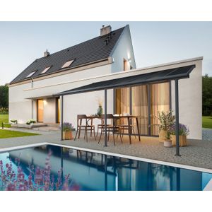 Palram | Canopia - Terrasoverkapping Capri - Donkergrijs/brons - 555x295x299cm
