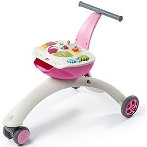 Tiny Love 5-in-1 Here I Grow, Baby-Loopstoel en Speelgoed waarop je Baby kan Rijden, Baby-Loopfiets met Veiligheidsrem, Duwspeelgoed voor Baby's, 6 maanden - 3 jaar, Meadow Days, Roze