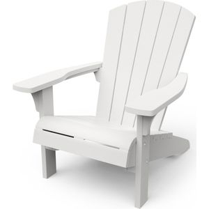 Allibert by Keter"" Troy Adirondack Chair, outdoor tuinstoel van kunststof, wit, weerbestendig, Amerikaanse designklassieker, voor tuin, terras en balkon, 93 x 81 x 96,5 cm