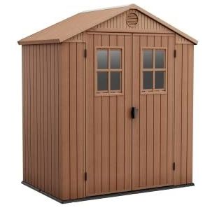 Keter Darwin Tuinhuis, 6 x 4, houtlook, bruin, 190 x 122 x 221 H cm
