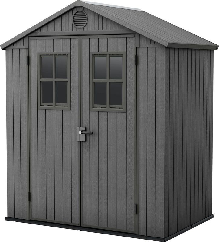 Keter Darwin 64 Tuinhuis - dubbele deuren + ramen - 190x122x221 - Grijs