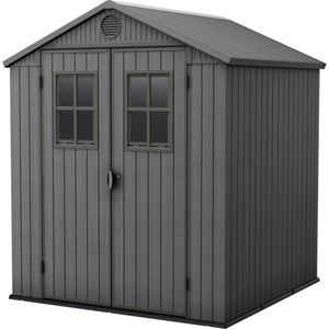 Keter Darwin Keter Darwin 66 Tuinhuis - dubbele deuren + ramen - 190x183x221 cm - Grijs