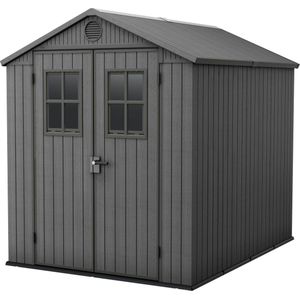 Keter Darwin 68 Tuinhuis - dubbele deuren + ramen - 190x244x221 - Grijs