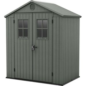 Keter Tuinhuis Darwin 6 x 4, houtlook, kleur saliegroen, 2,2 m², 190 x 122 x 221 H cm