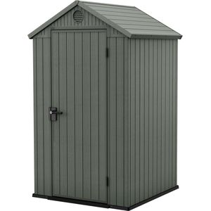 Keter Tuinhuis Darwin 4 x 4, houtlook, kleur saliegroen, 1,4 m², 125,8 x 117 x 205 cm
