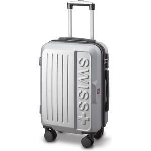 Swiss Alpine - Lausanne Handbagage Koffer 55x40x23 cm - 4 Wielen - TSA-cijferslot - Zilver/Grijs