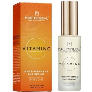 Pure Mineral - Anti-Rimpel Oogserum met Vitamine C en Mineralen uit de Dode Zee - Verstevigend en Gladmakend - Zonder siliconen, sulfaten, parabenen - 30ml