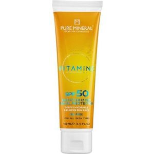 Pure Mineral - Hydraterende gezichtsbescherming SPF50 – mineralen Dode Zee, vitamine C, UV-bescherming, intensieve hydratatie – zonder siliconen, sulfaten, parabenen – 100 ml