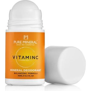 Pure Mineral - Natuurlijke minerale deodorant - Dode Zee mineralen, vitamine C, 24 uur bescherming, zonder alcohol, gevoelige huid - zonder siliconen, sulfaten, parabenen - 90 ml