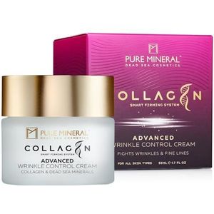 Pure Mineral - Geavanceerde Rimpelcontrole Collageen Crème - Dode Zee Mineralen, Vermindert Rimpels en Verstevigt, Liftend Effect - Zonder siliconen, sulfaten, parabenen - 50ml