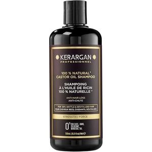 Kerargan - Anti-Haaruitval Shampoo met Ricinusolie - Versterkt & Bevordert Groei - Droog en Breekbaar Haar - Verrijkt met Keratine, Arganolie, Aloë Vera - Zonder sulfaat, GMO, siliconen - 500ml